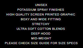 GV Gallery Czech Hoodie specification card listing unisex fit, spray finish and screen printed graphic