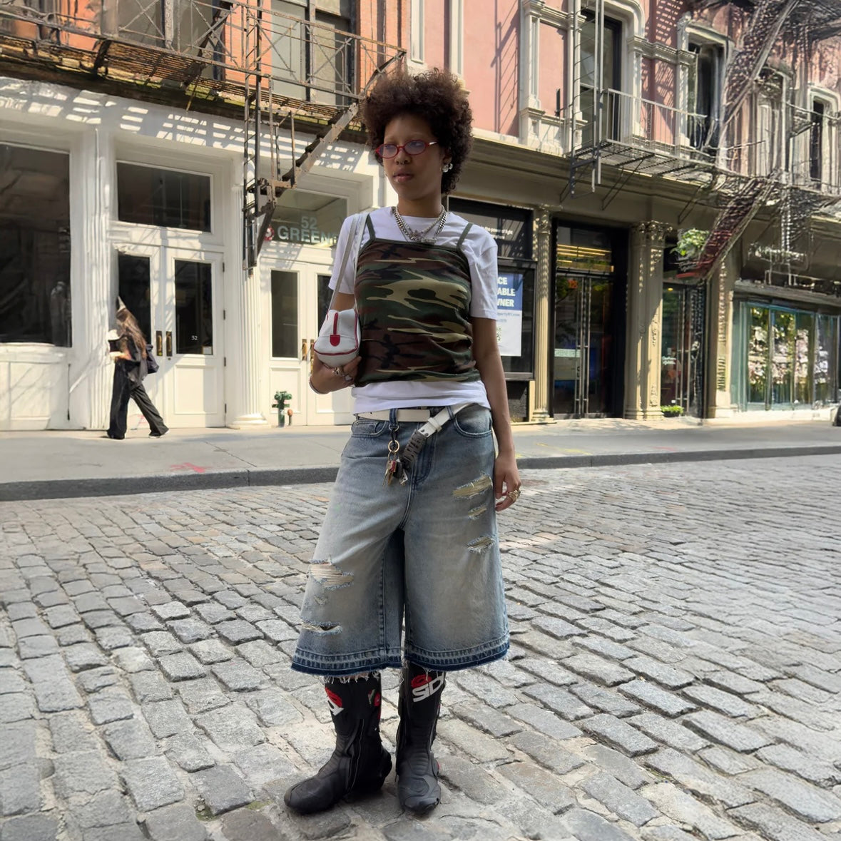 Bravest Studios Blue Thrashed Vintage Jorts