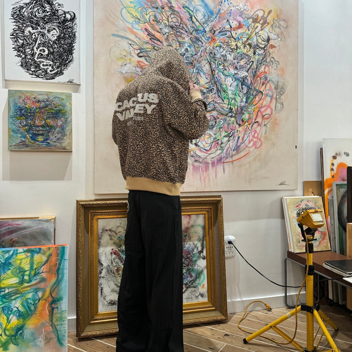 AZVA Leopard Art Zip Hoodie