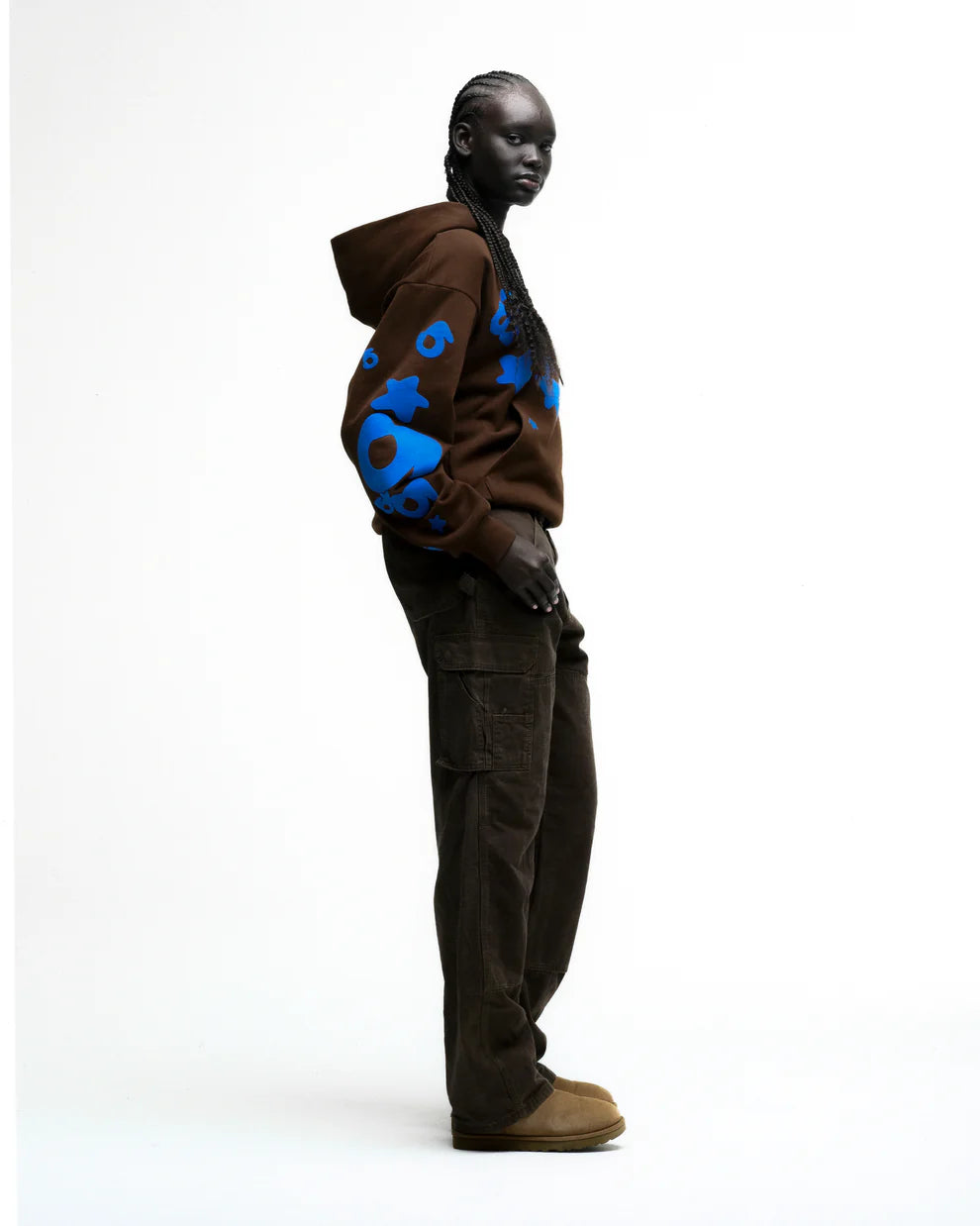 Sp5der Brown Blue Beluga V2 Hoodie