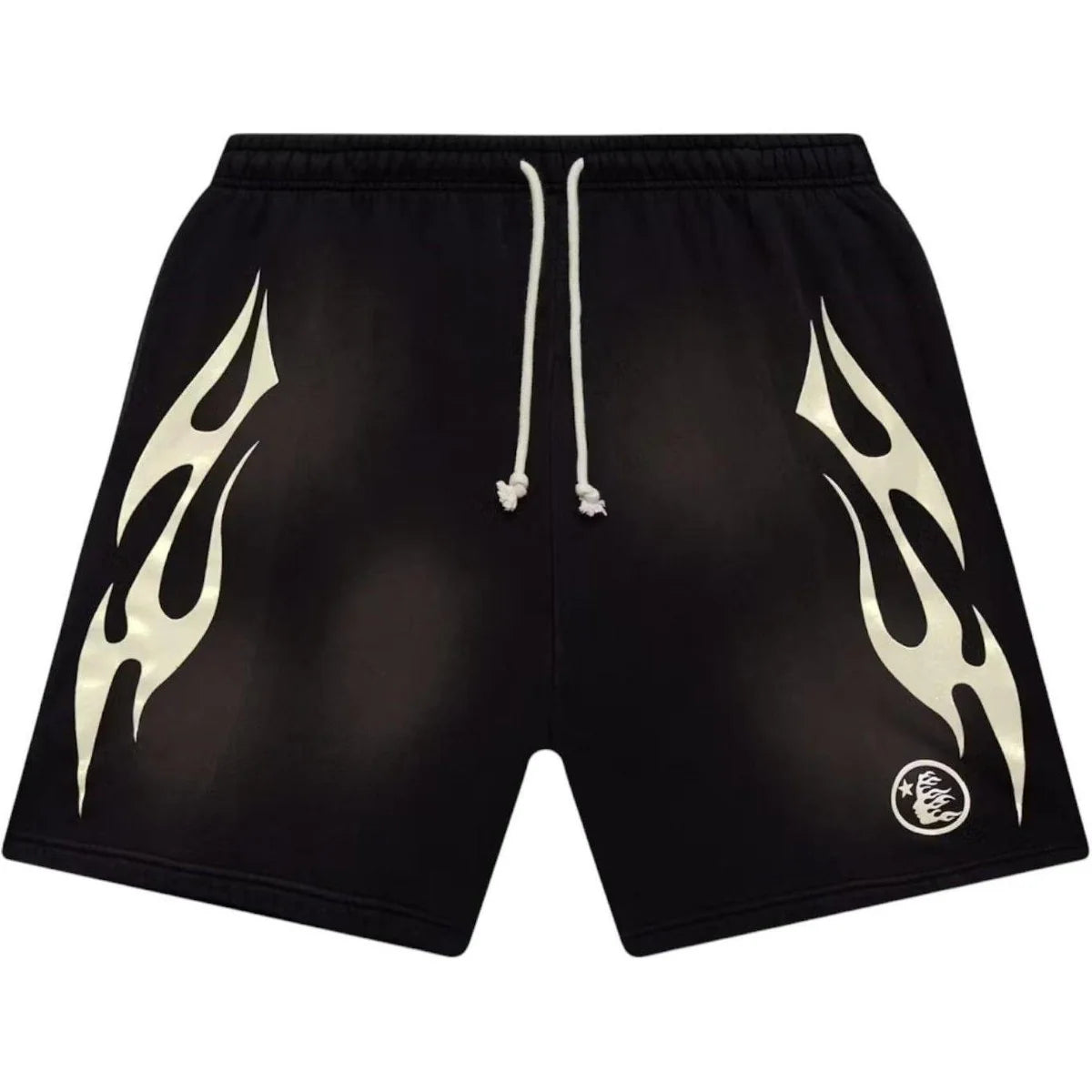 Hellstar Black White Flame Shorts