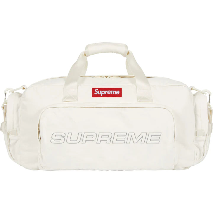 Supreme White Denim Duffle Bag