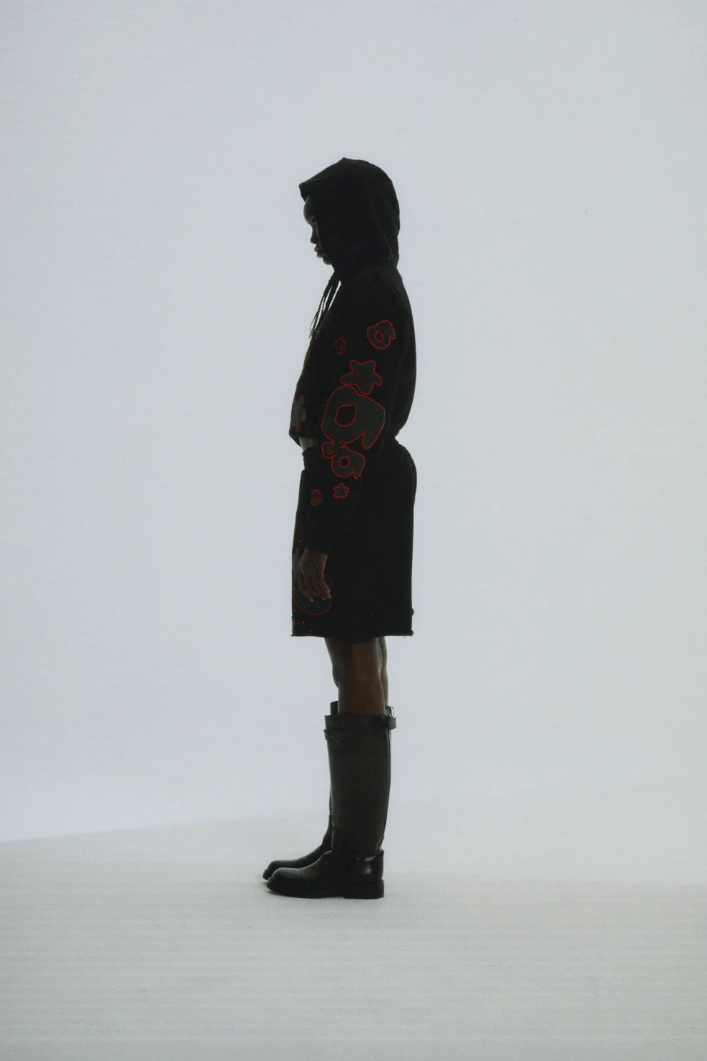 Sp5der Black Red Beluga Outline Hoodie