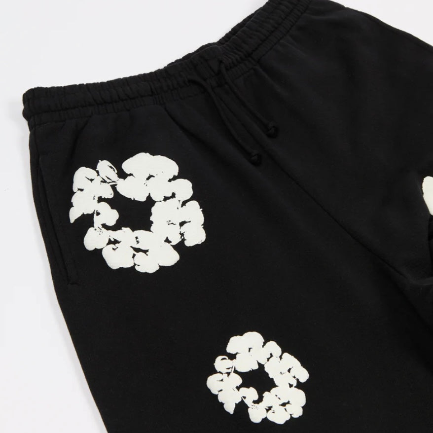 Denim Tears Black Cotton Wreath Baggy Sweatpants