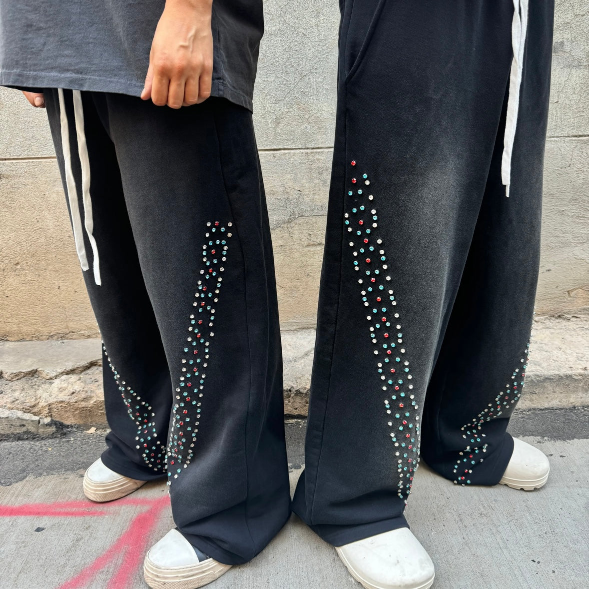 AZVA Black CVx3 Crystal Sweatpants