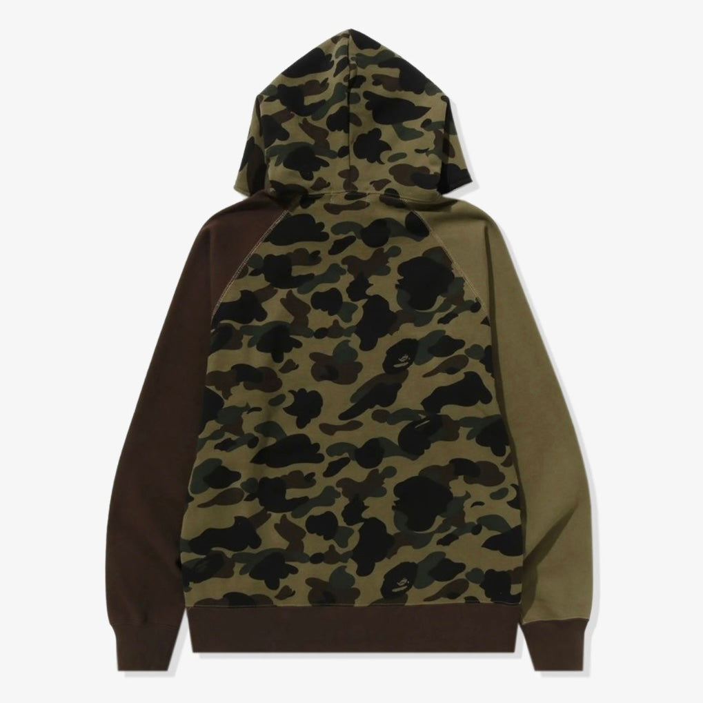 Bape Green 1st Camo Crazy College Zip Hoodie