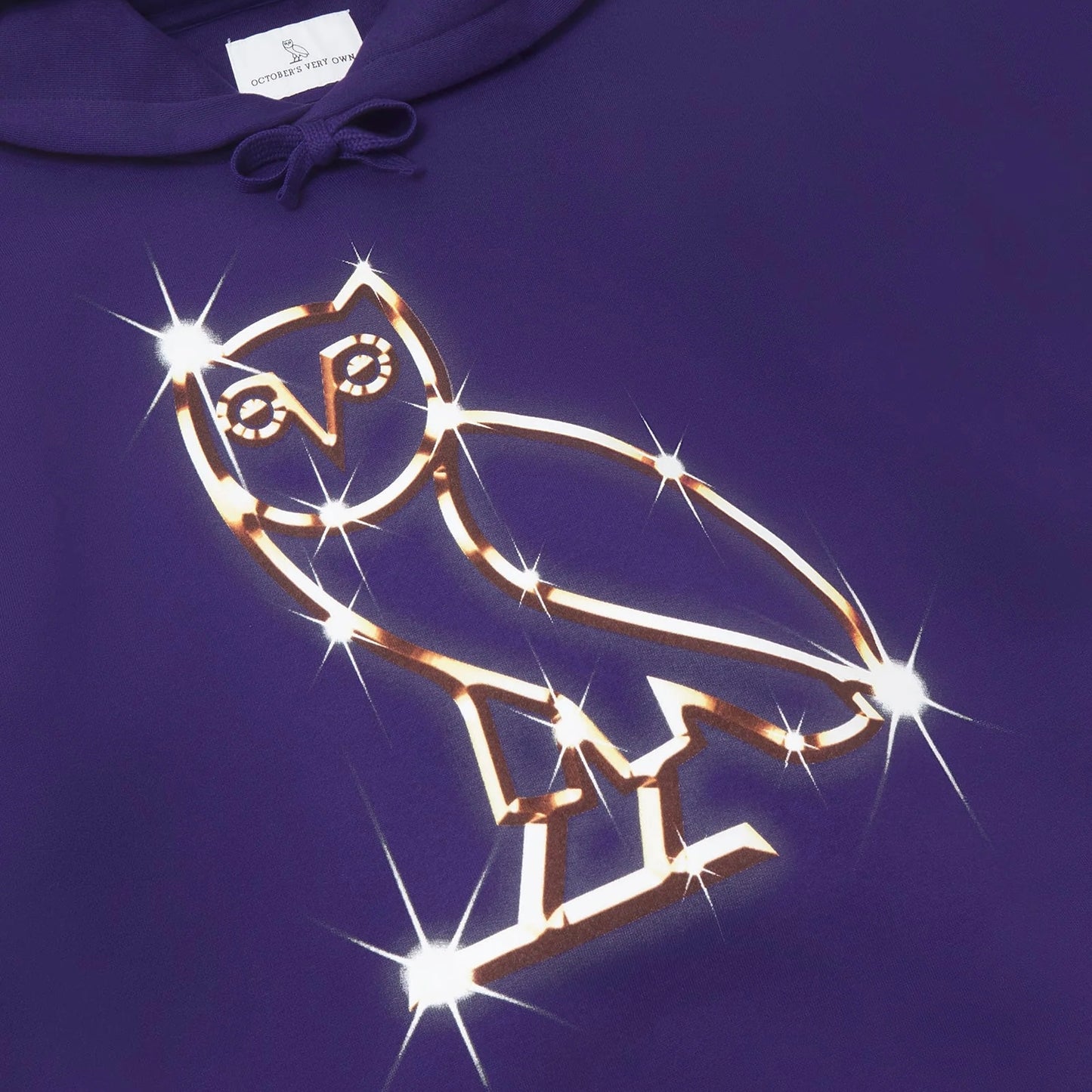 OVO Purple Bling Hoodie Close Logo