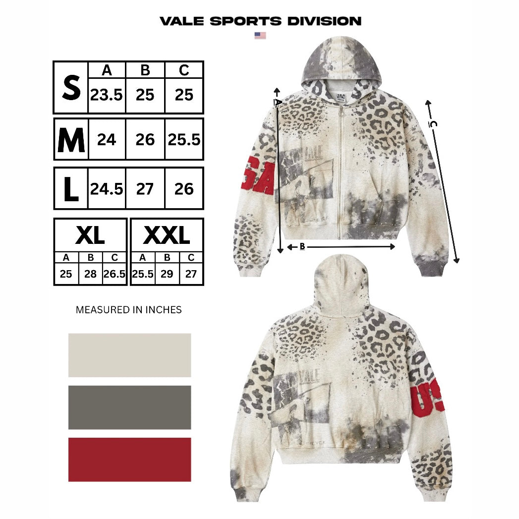 Vale Cheetah Zip Hoodie