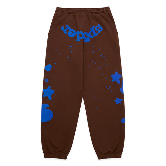 Sp5der Brown Blue Beluga V2 Sweatpants