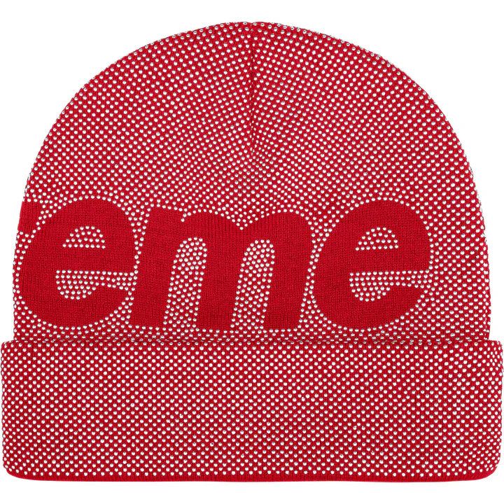 Supreme Red Studded Knockout Big Logo Beanie
