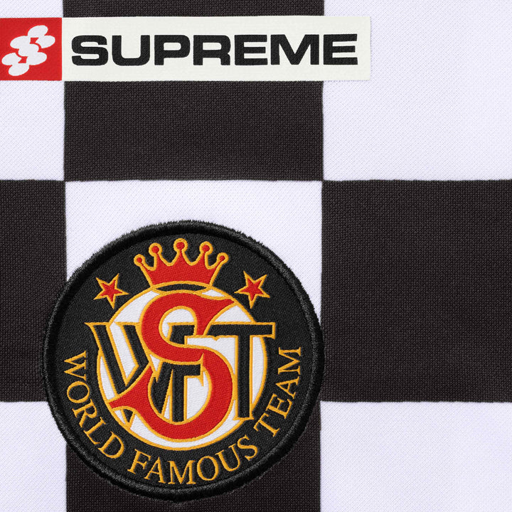 Supreme Black Checkerboard Soccer Jersey