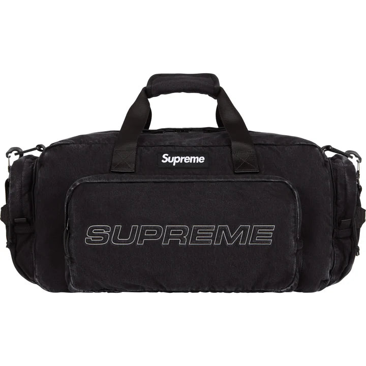 Supreme Black Denim Duffle Bag