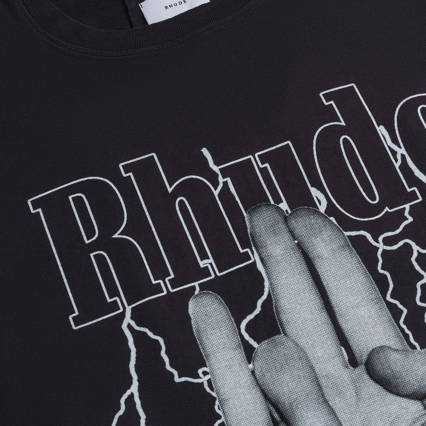 Rhude Vintage Black Shocker T-Shirt Close View