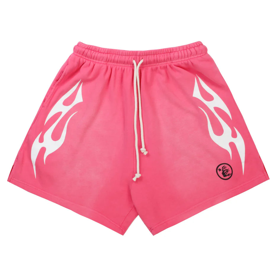 Hellstar Pink White Flame Shorts