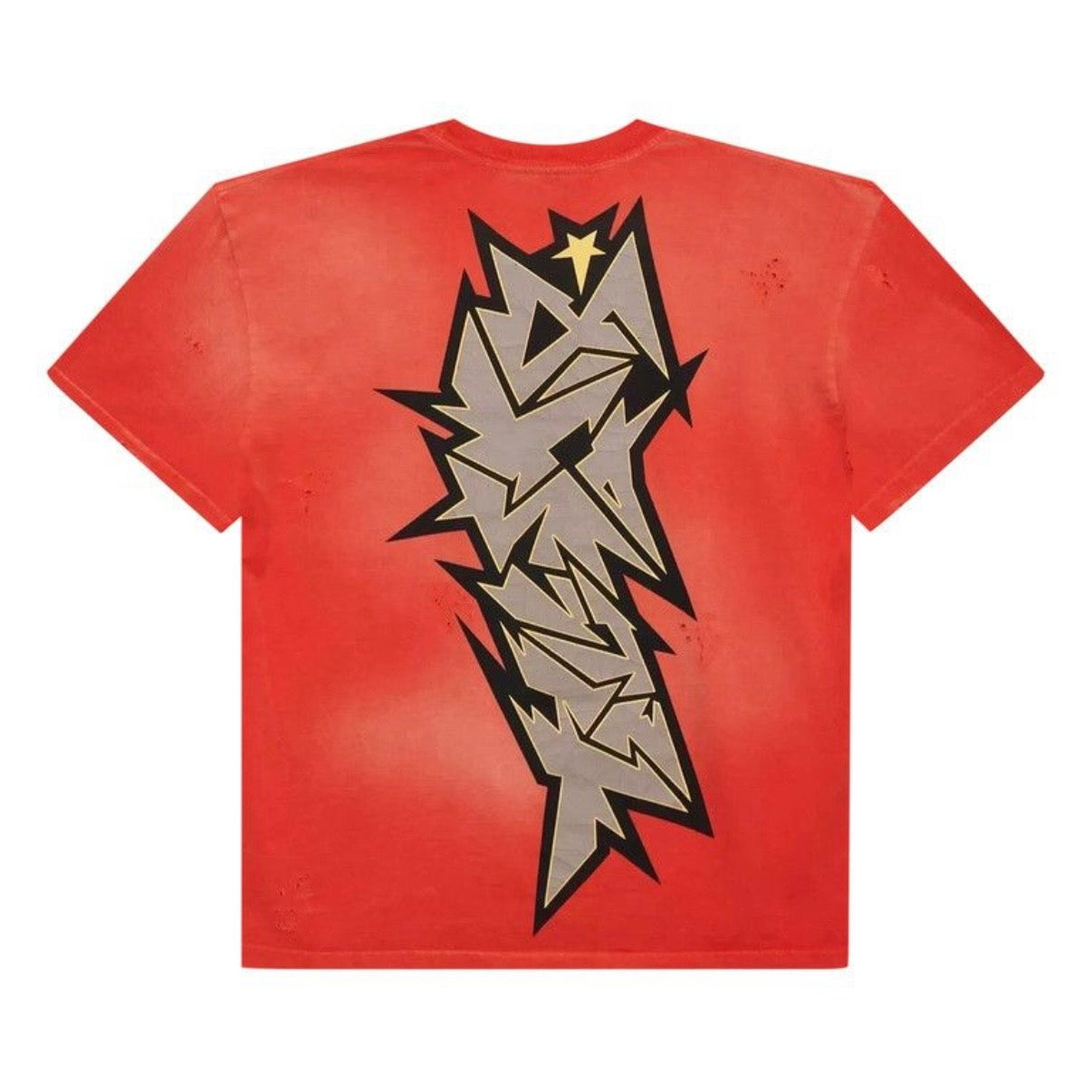 Hellstar Red Cracked Logo Print T-Shirt