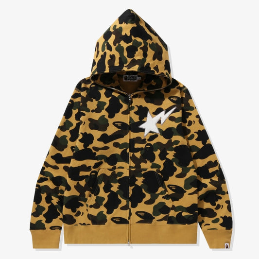 Bape Yellow 1st Camo Star Zip hoodie