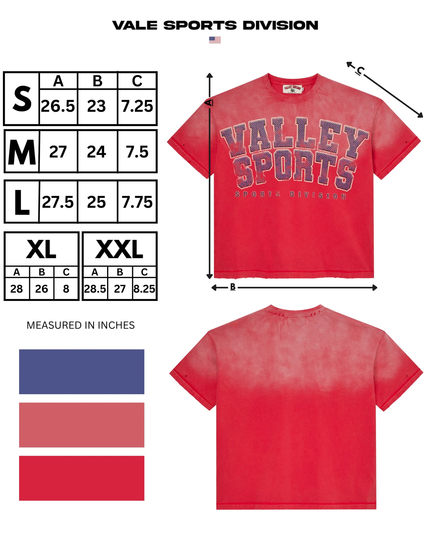 Vale Red Burn Sports Division T-Shirt