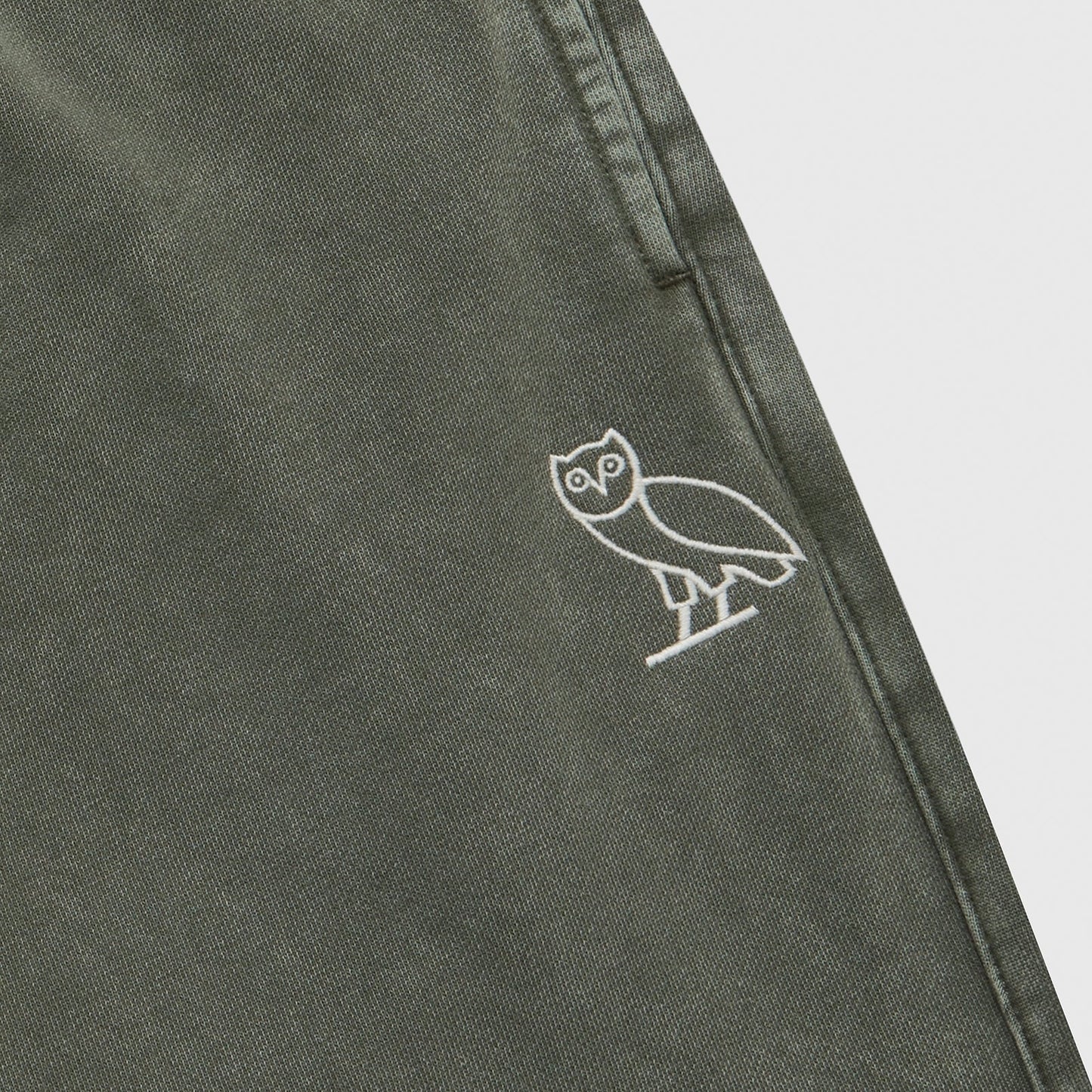 OVO Washed Green Sweatpants Close View 2