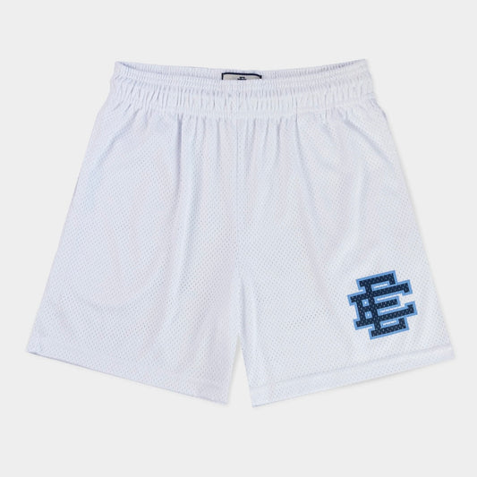 Eric Emanuel White Navy Shorts Front View