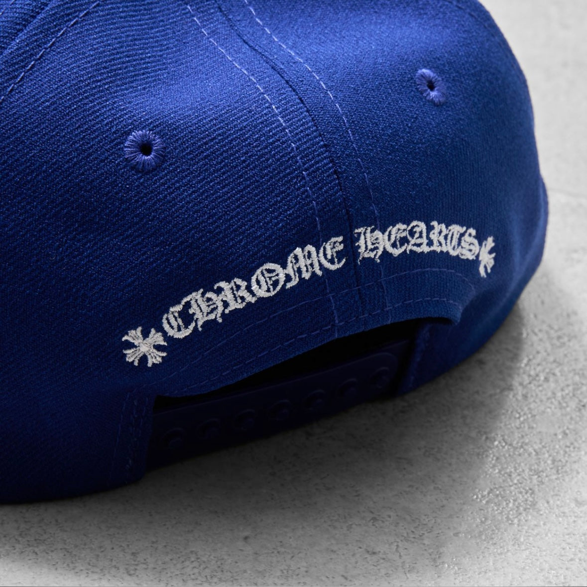 Chrome Hearts Blue White 6 Panel Snapback Hat