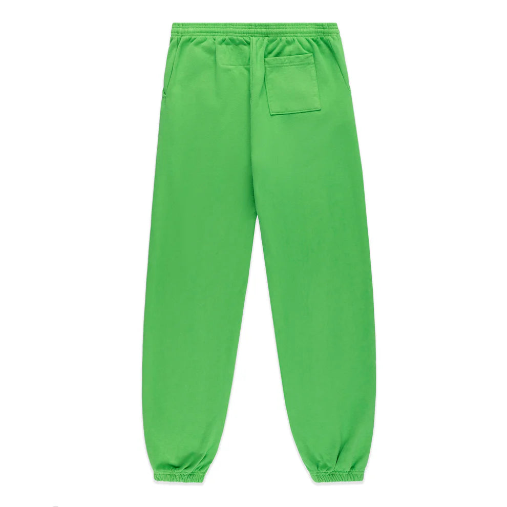 Sp5der Bright Green Punk V2 Rhinestone Sweatpants