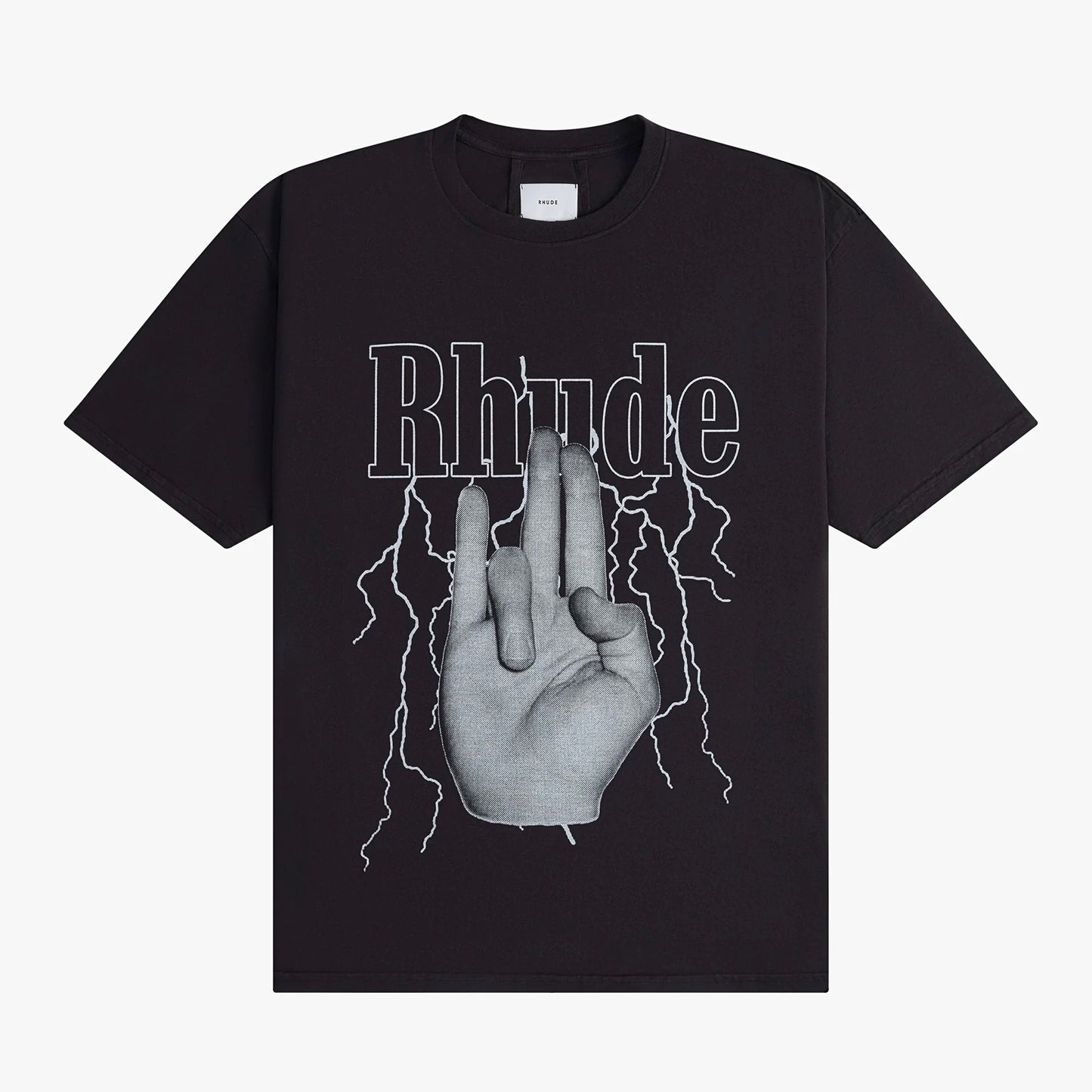 Rhude Vintage Black Shocker T-Shirt Front View
