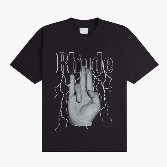 Rhude Vintage Black Shocker T-Shirt Front View