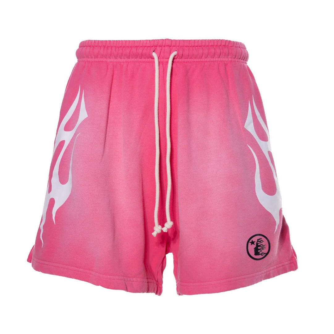 Hellstar Pink White Flame Shorts