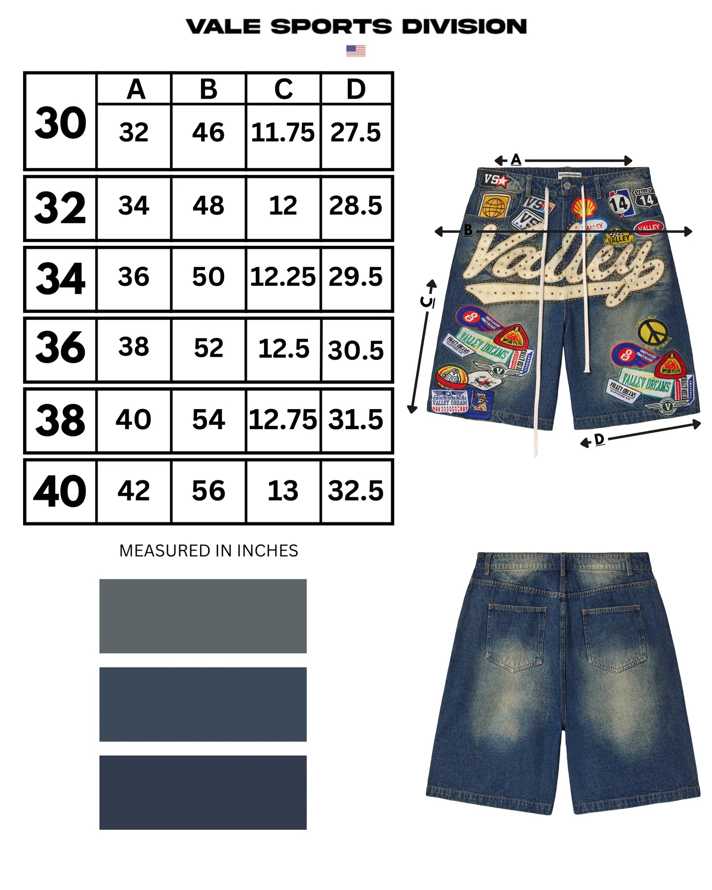 Vale Blue 1980s Jorts
