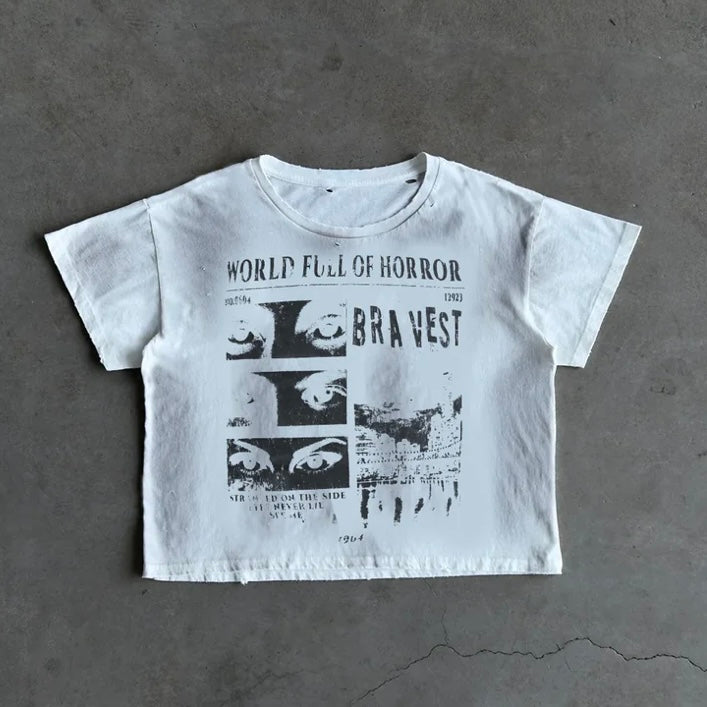 Bravest Studios White Horrors Vintage T-Shirt