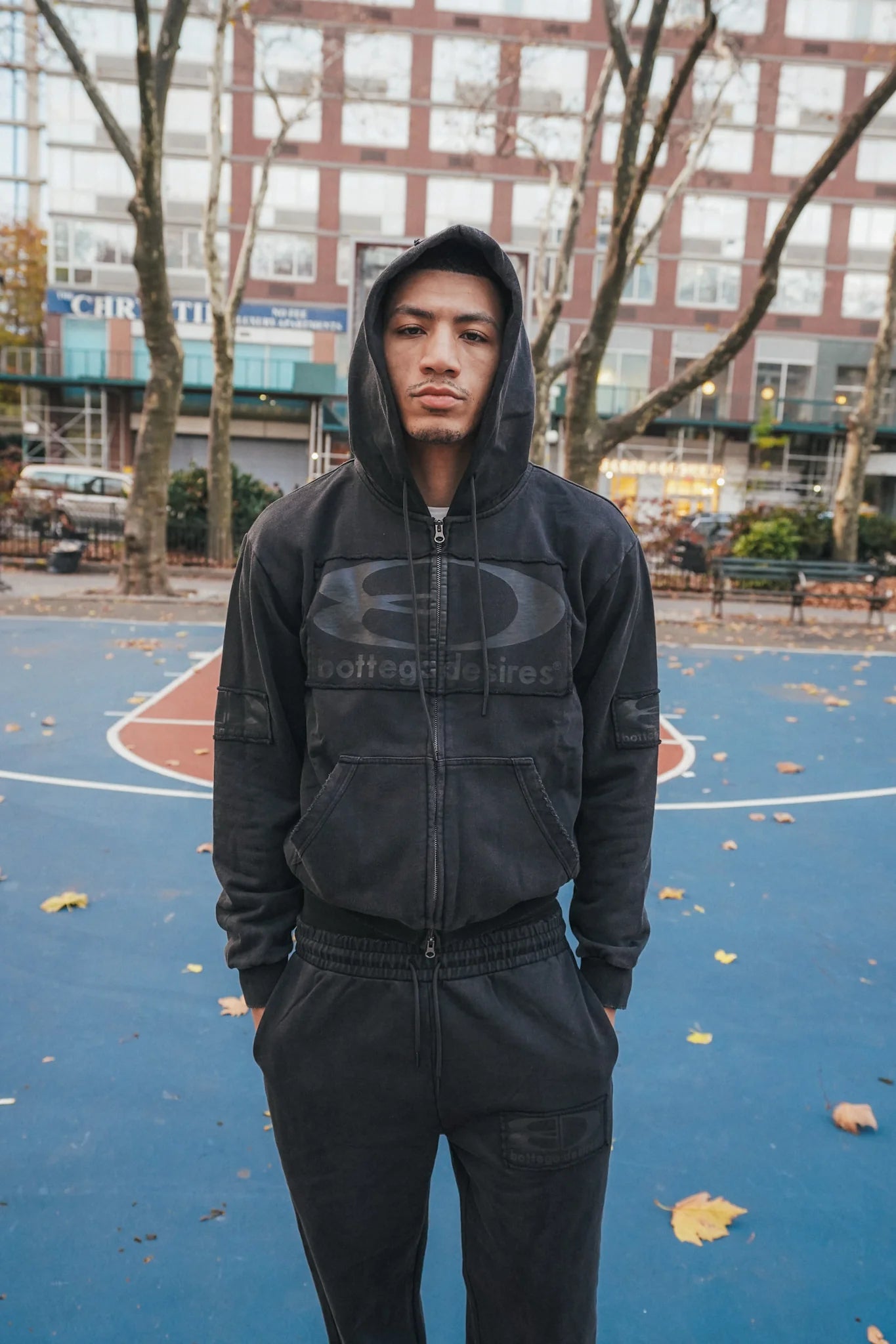 Bottega Desires Black Tech Zip Hoodie