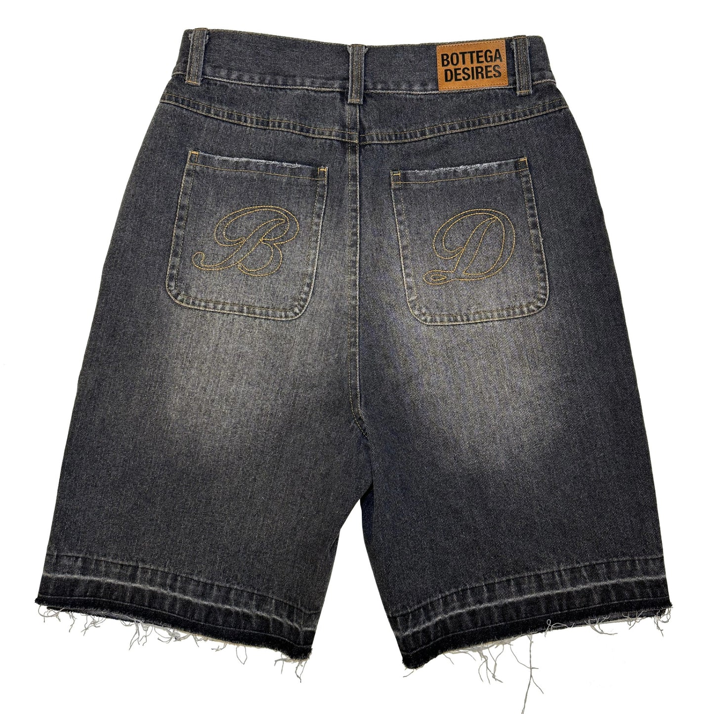 Bottega Desires Black Denim Shorts Back