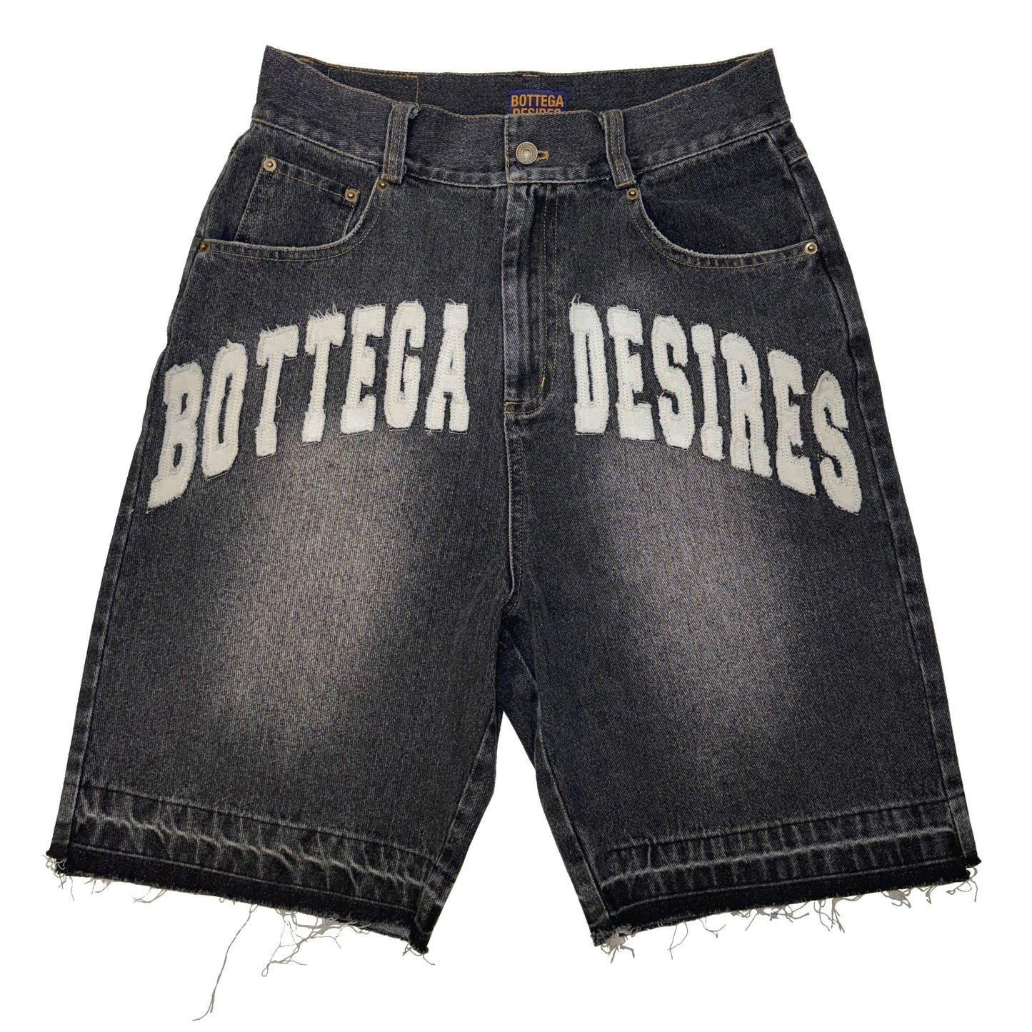 Bottega Desires Black Denim Shorts Front