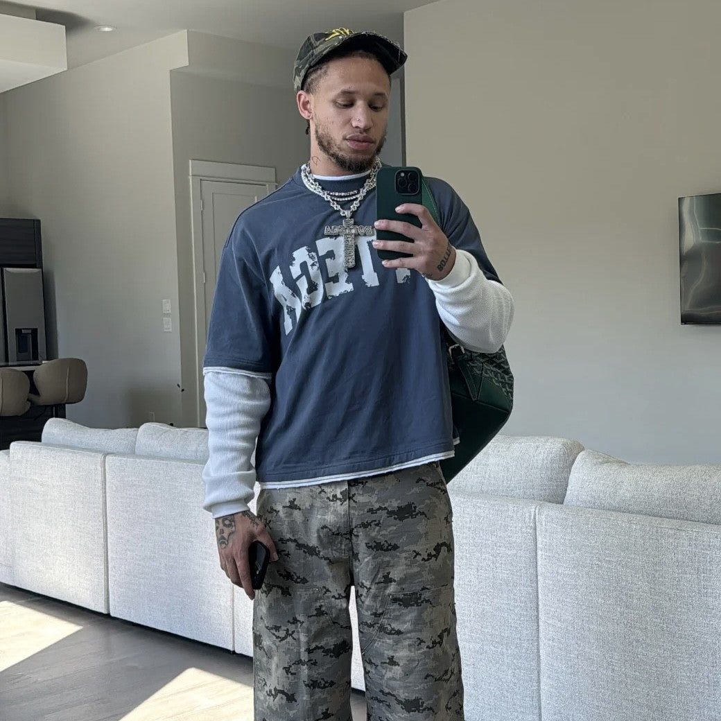 Bottega Desires Navy War Long Sleeve On Body