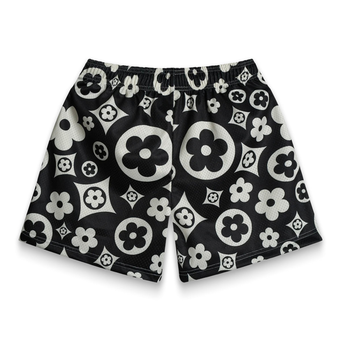 Bravest Studios Black White Flower Shorts Back