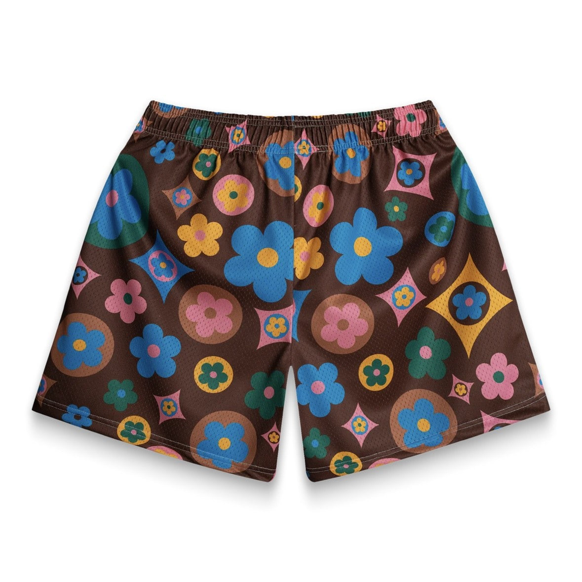 Bravest Studios Brown Multi Flower Shorts Back