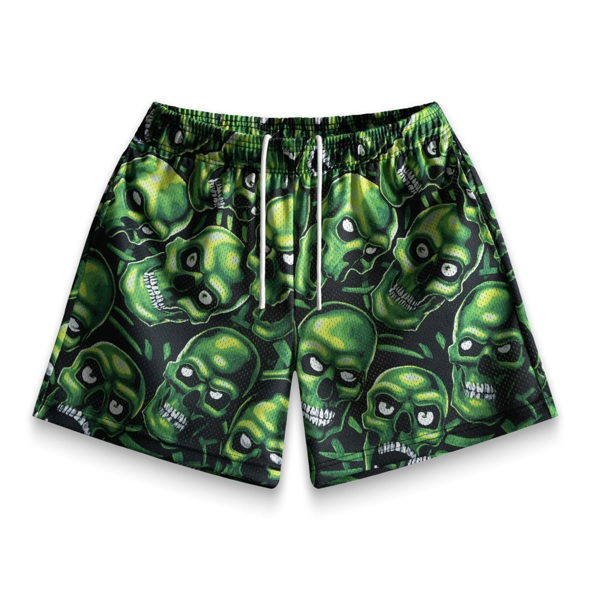 Bravest Studios Green Skully Shorts Front