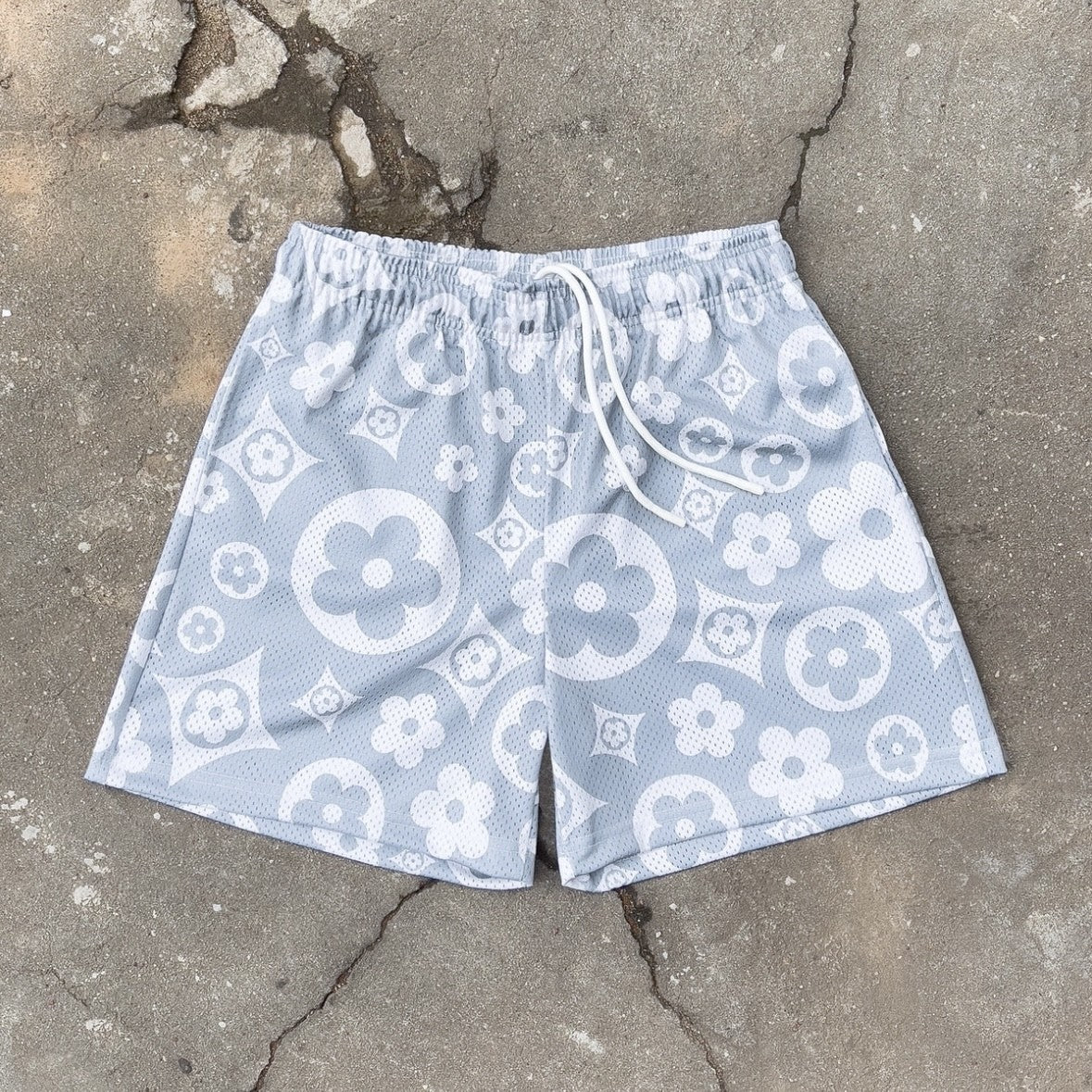 Bravest Studios Grey Flower Shorts Front