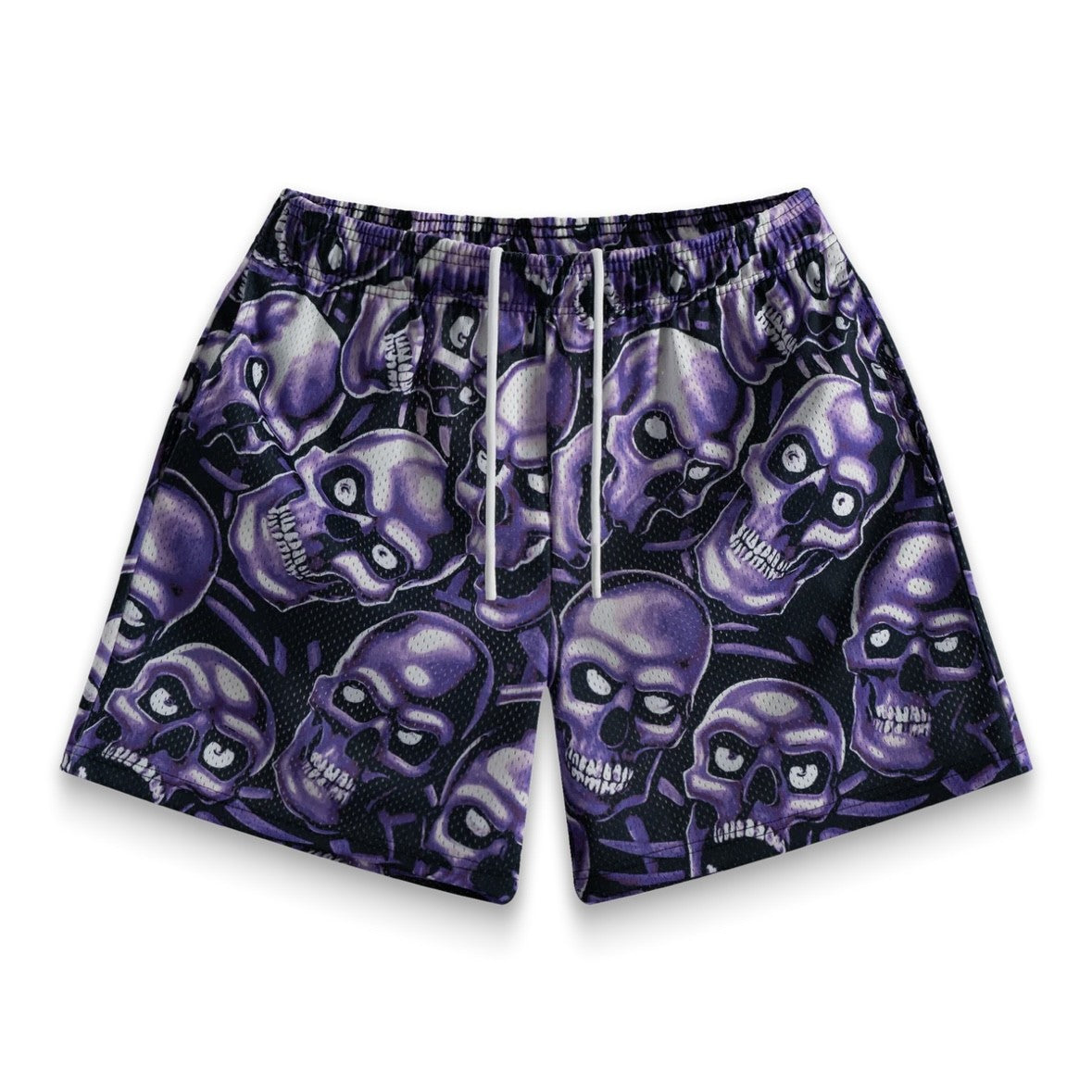 Bravest Studios Purple Skully Shorts Front