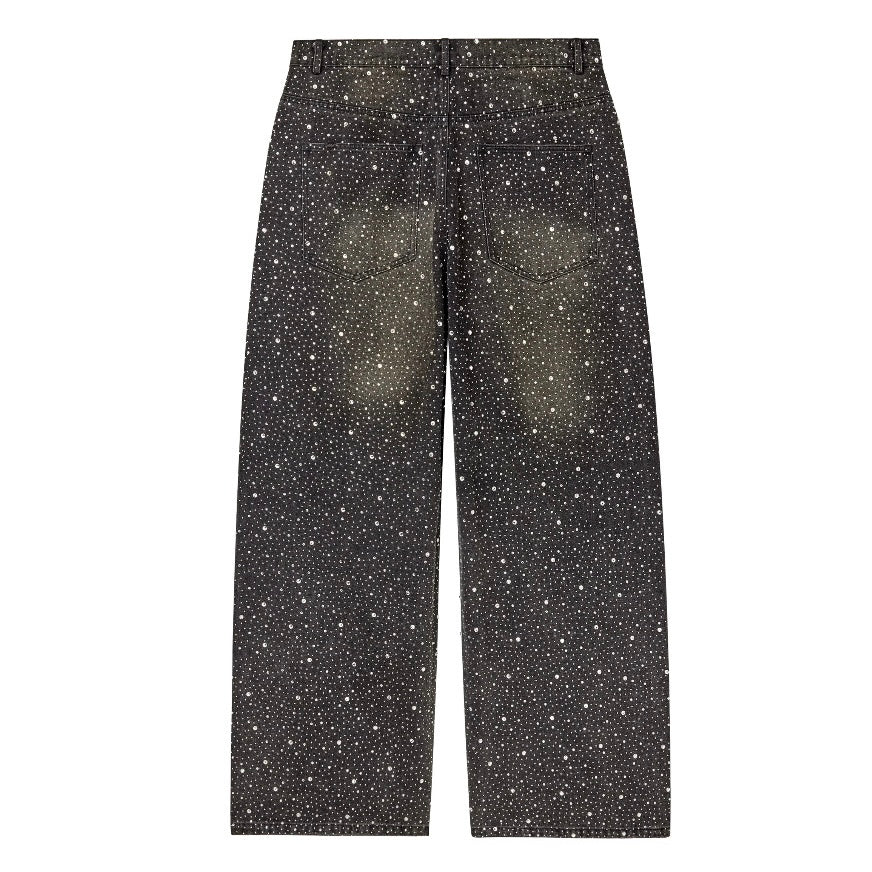 Vale Black Iced Out Denim Pants