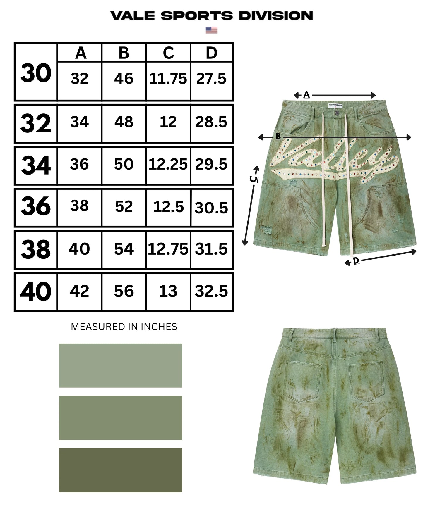 Vale Green Skittle Jorts