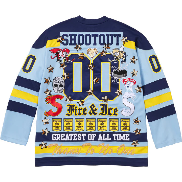 Supreme Light Blue Fire & Ice Hockey Jersey