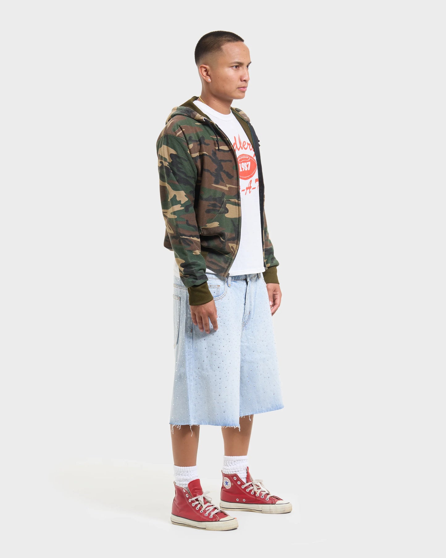 HMDD Light Wash Billie Jean Crystal Jorts