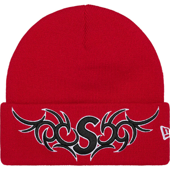 Supreme Red Tribal S Logo Beanie