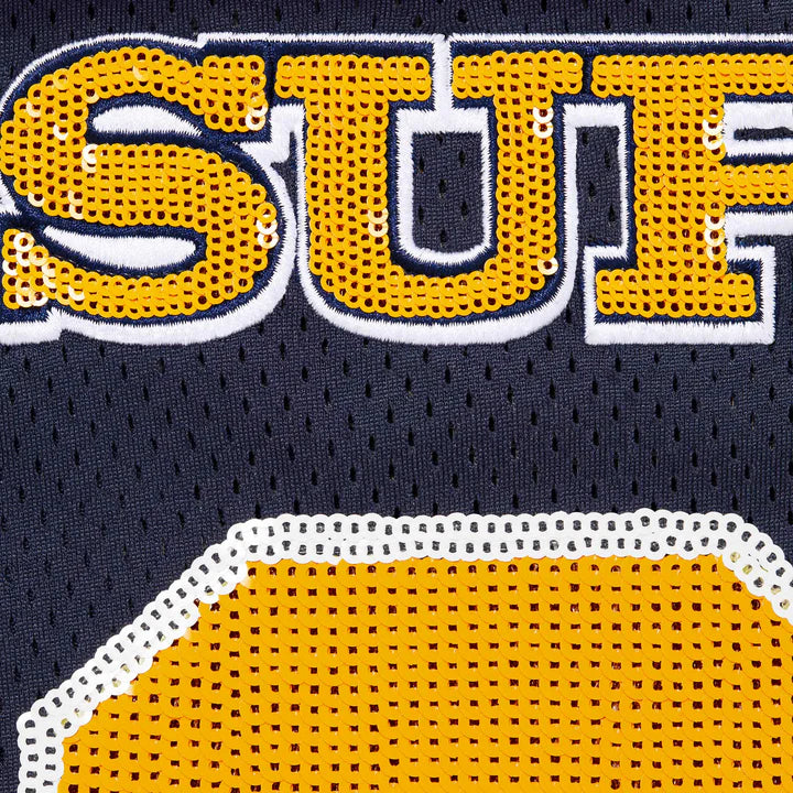 Supreme Navy Sequin Football Jersey