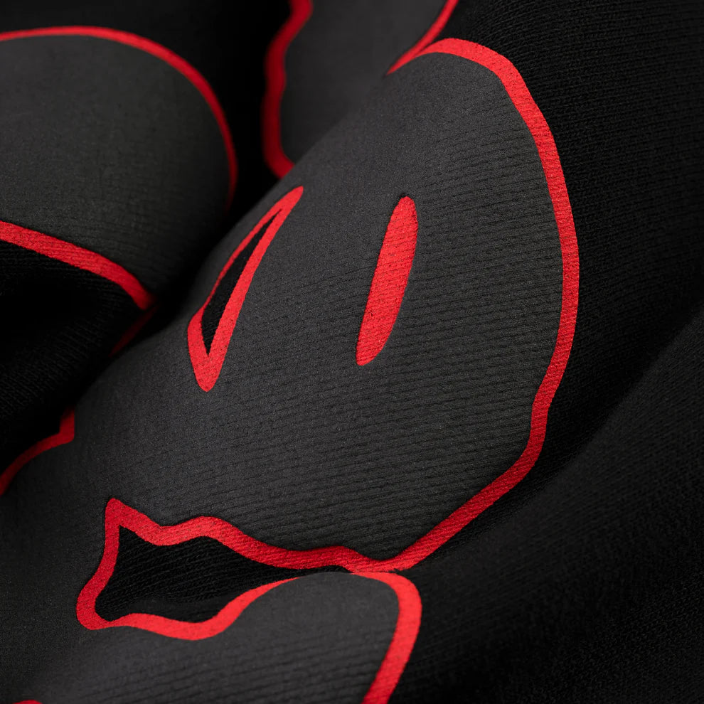 Sp5der Black Red Beluga Outline Hoodie