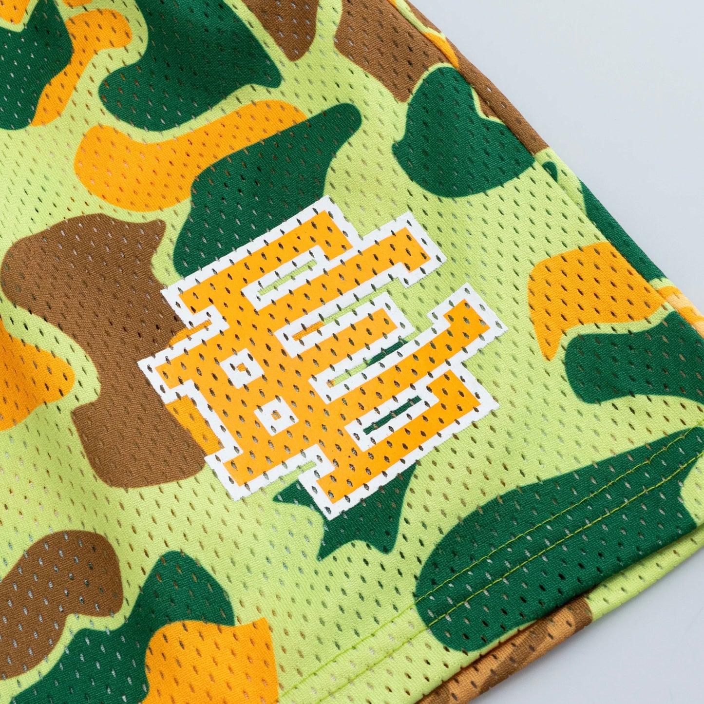 Eric Emanuel Green Orange Brown Camo Shorts