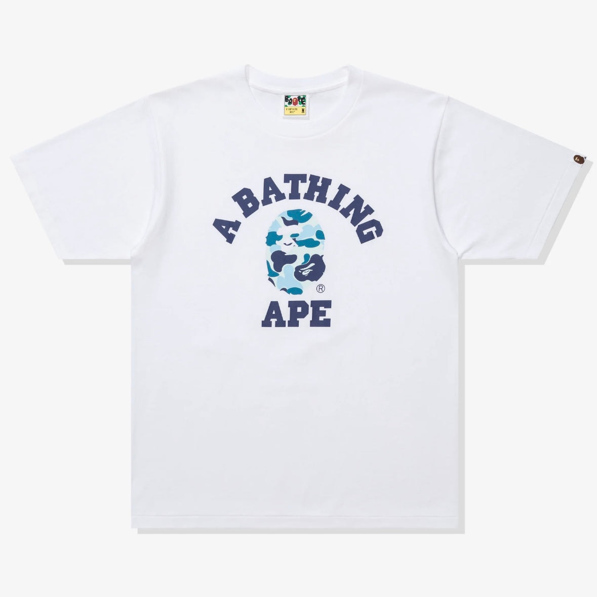 Bape White Blue ABC Camo College T-Shirt