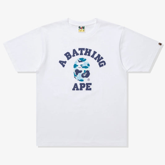 Bape White Blue ABC Camo College T-Shirt