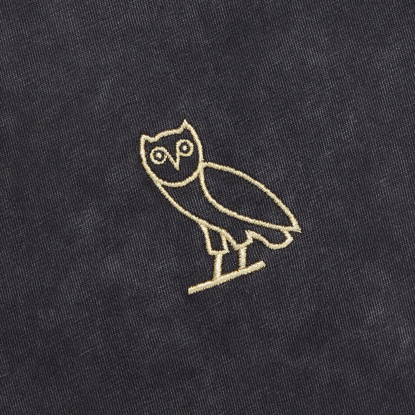 OVO Washed Black T-Shirt Close up Logo